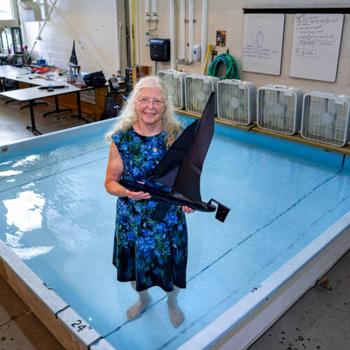 Professor Shirley Fleischmann, creator of the Wooden Shoe Regatta